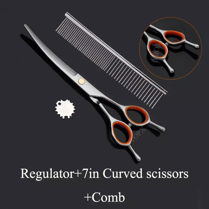 Pet Grooming Curved Scissors Dog Hair Tool Set Professional Trimming Scissors Bent Scissors Teddy Cutting  Pet Clippers