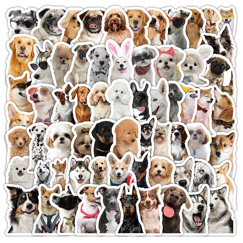100 sztuk Kawaii pies szczeniak śmieszne słodkie naklejki śliczne Vintage dla majsterkowiczów dzieci Notebook bagaż Scrapbooking naklejki ze zwierzętami