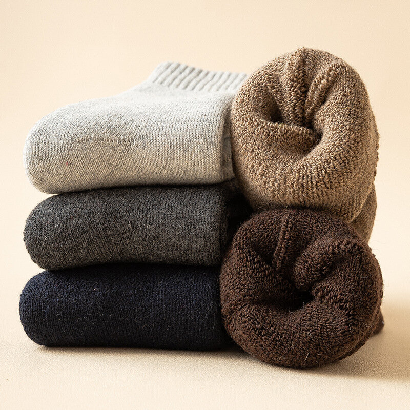 Extra Optics-Chaussettes épaisses en laine pour femme, chaussettes en peluche, chaussettes isolantes, chaussettes de serviette de stockage de chaleur, hiver