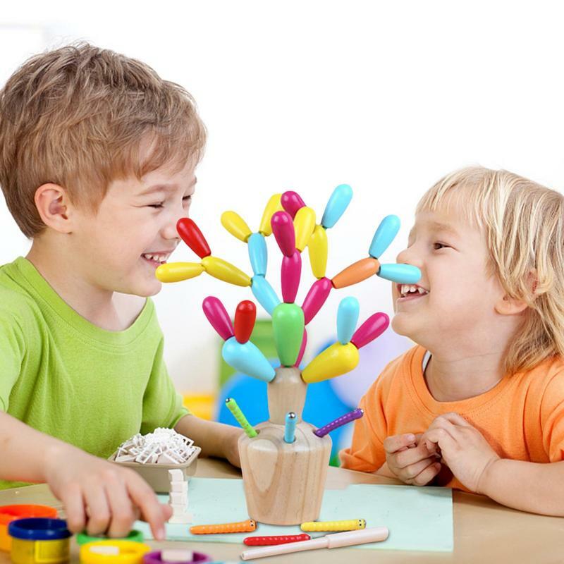 Palle di Cactus Jigsaw Puzzle di alta qualità fai da te Interconnect assemblaggio di blocchi di costruzione apprendimento educativo Puzzle giocattolo per bambini