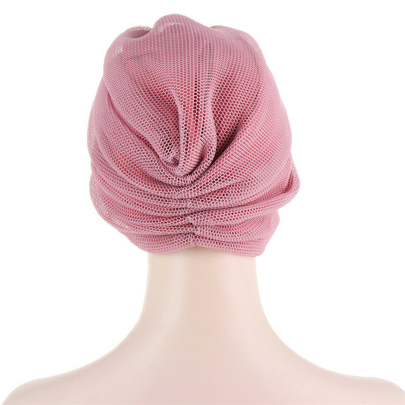 2022 novo africano headtie já feito turbante malha boné feminino cabeça envoltórios hijab auto geles aso oke gele cabeça envoltório chapéu de quimio