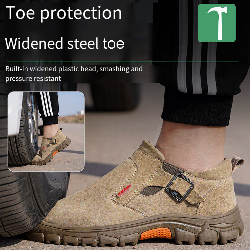 Veiligheidswerk Sneakers Stalen Neus Schoenen Mannen Lassen Feest Echt Lederen Rubber Enkellaarzen Anti-Chip Werkschoenen Met Bescherming