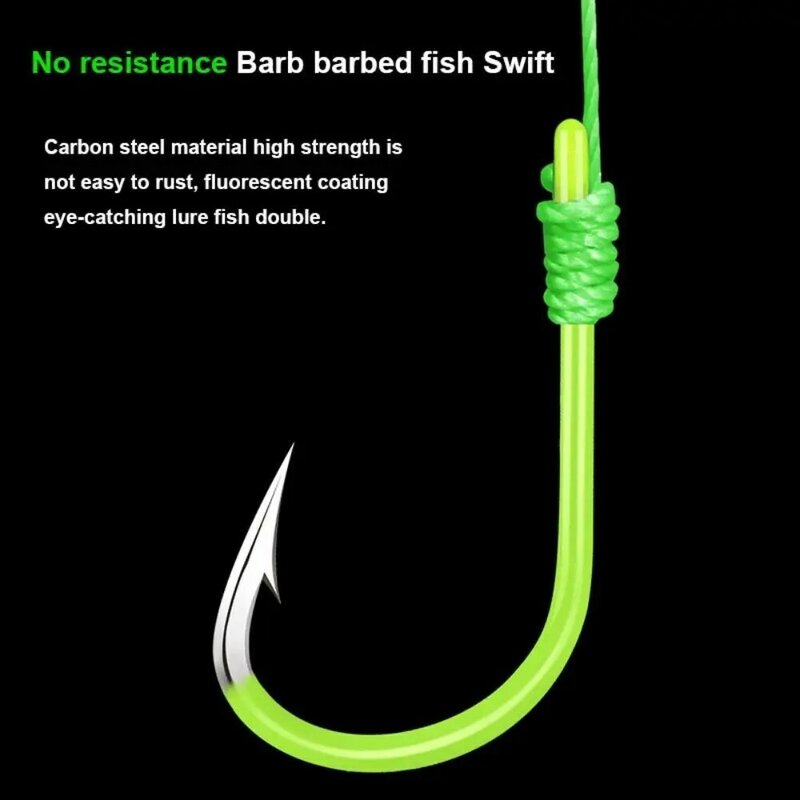 5PCS/Bag Anti-winding Carbon Steel Fishing Hook Double Barbed Hooks Fishing Carp Accessories