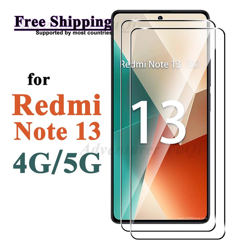 Screen Protector For Redmi Note 13 4G 5G Xiaomi, Tempered Glass HD 9H Anti Scratch Case Friendly Free Shipping