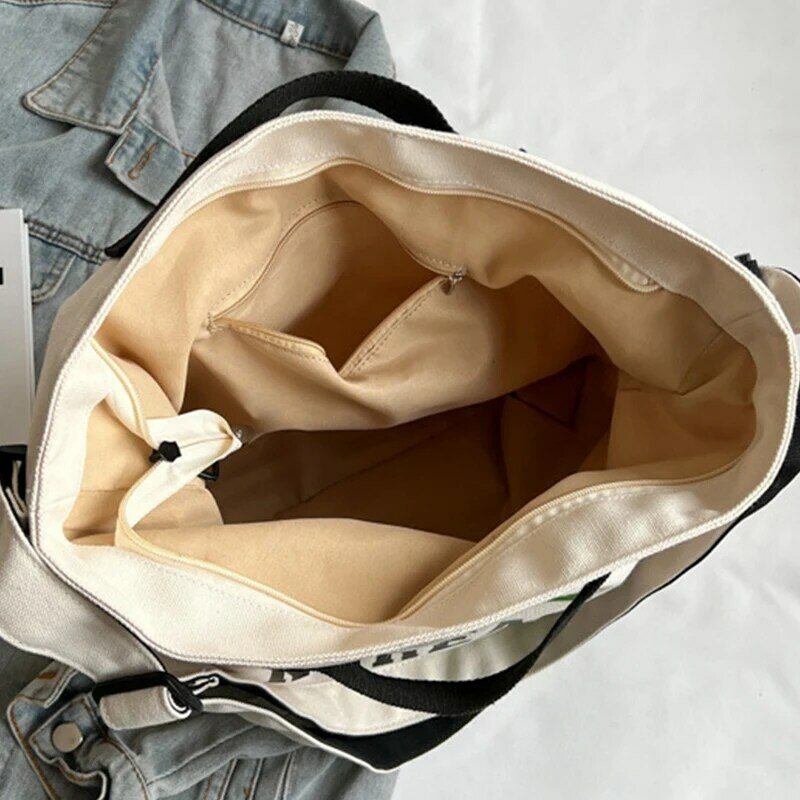 حقائب كتف كلاسيكية للنساء ، حقائب يد قماشية بتصميم غير رسمي مواكبة للموضة للسيدات ، حقائب كروس كبيرة للتسوق