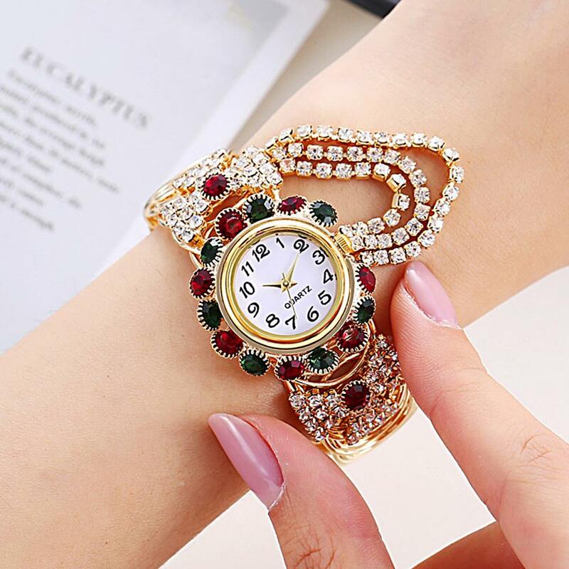 Anti-fade Trendy wysoka dokładność zegarek kwarcowy moda kobiety zegarek Rhinestone na walentynki