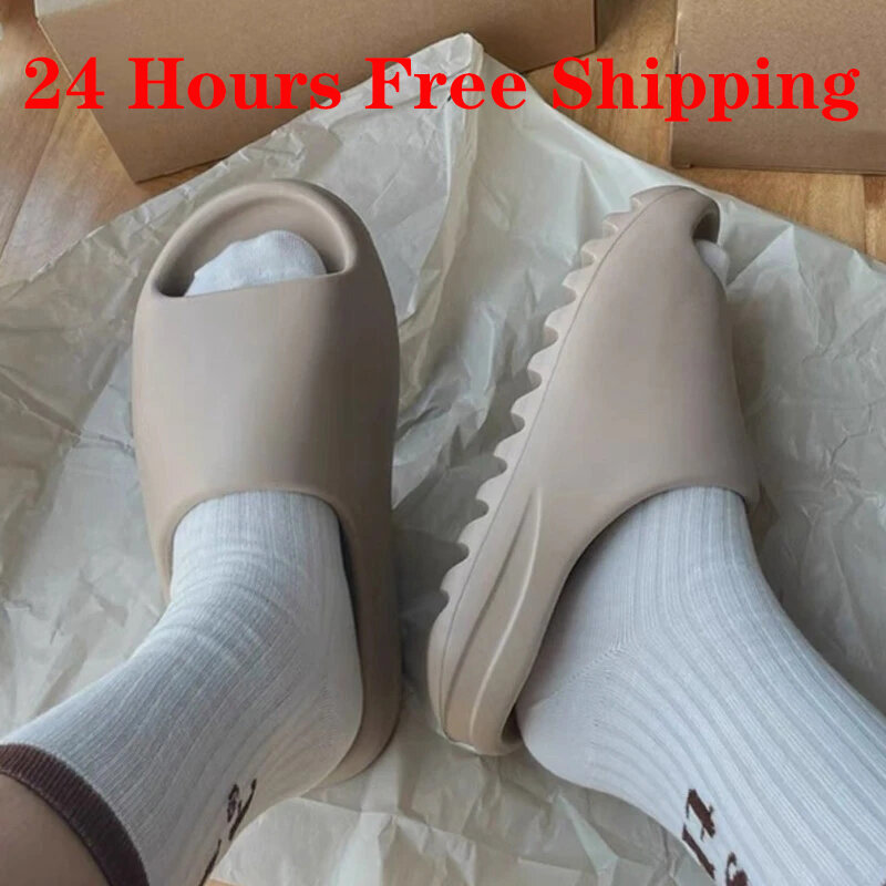 Summer Slippers Men Women Indoor Eva High Soft Bottom Sandals Open Toe Trend Slides Light Beach Shoes Slippers Home Size 36-45