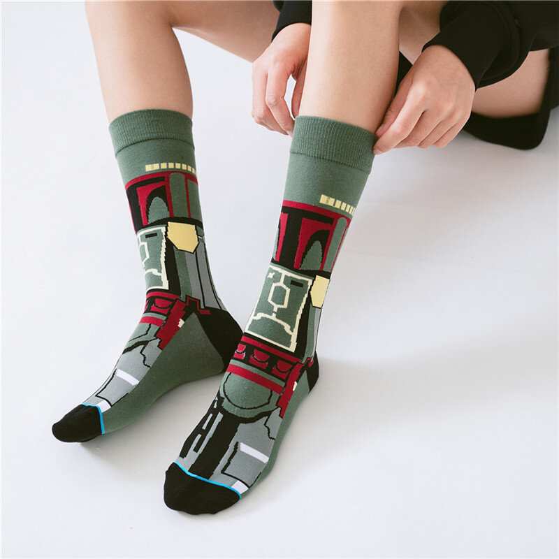 Lustige Socken neue und interessante Cartoon-Muster Socken für Männer und Frauen glückliche Socken Harajuku Hip Hop gekämmte Baumwolle Sokken