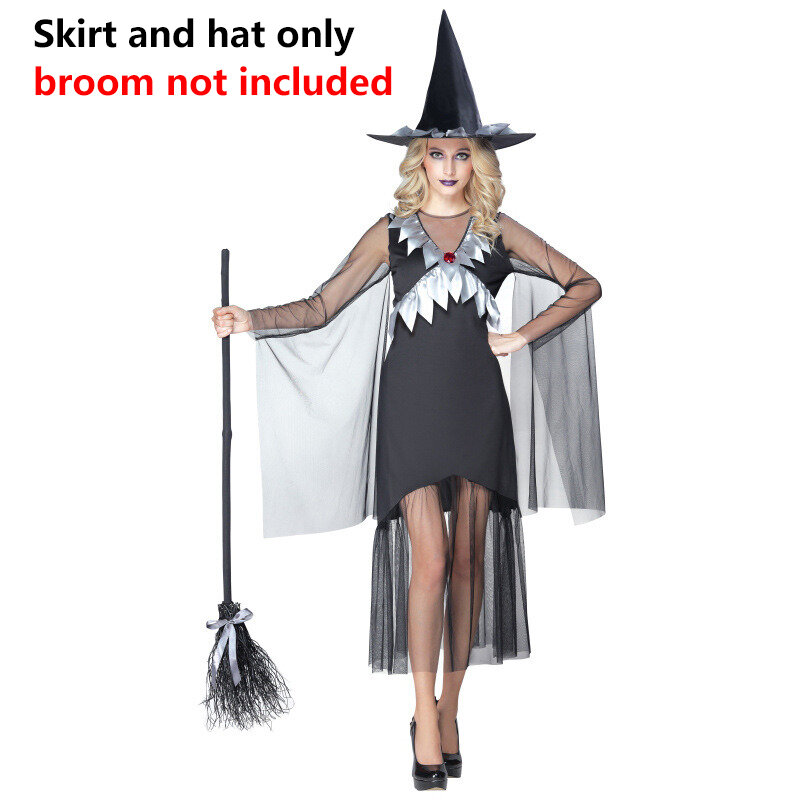 女性のためのハロウィーンのコスプレ衣装,スカートと帽子のセット,カーニバルパーティーの衣装,アクセサリー,2022