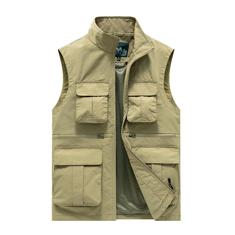 BOLUBAO 2024 Outdoor Casual Vest For Men Multi-Pocket Solid Color Slim-Fit Coat Wysokiej jakości kamizelka uliczna dla mężczyzn