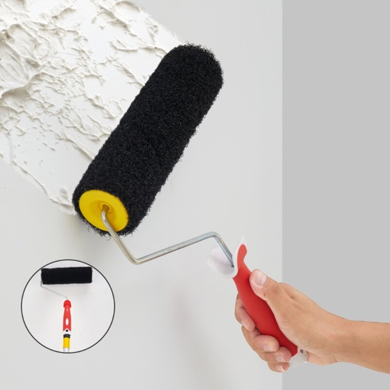 Escova parede 9 polegadas, fácil manusear, rolo parede durável e flexível para massa vidraceiro