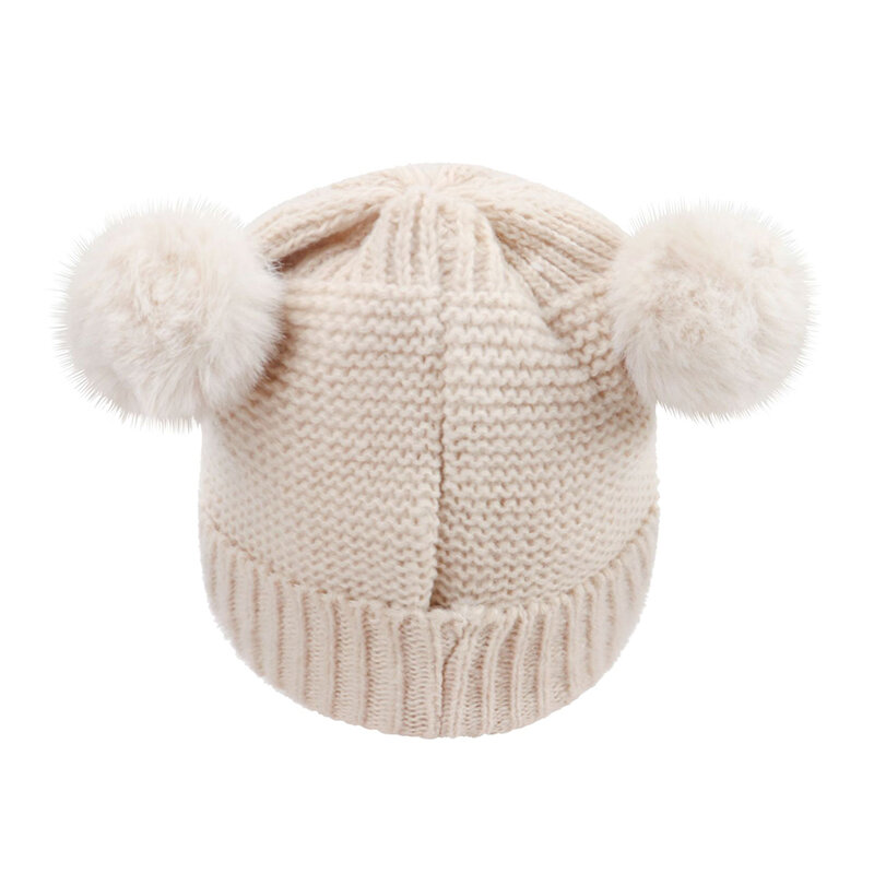 Interrupteur bonnet à pompon en tricot au crochet pour enfants, bonnet chaud pour enfants, protection des documents solides, bonnet pour tout-petits, chapeau pour bébé fille et garçon, hiver