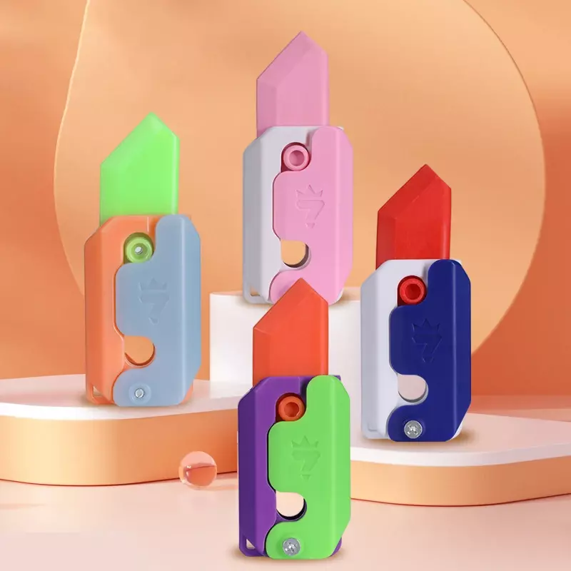Neue Zappel spielzeug 3D-Druck Karotte Schwerkraft messer Kunststoff Zappeln Spinner Dekompression Karotte Pistole Roman Spielzeug lustige Geschenke