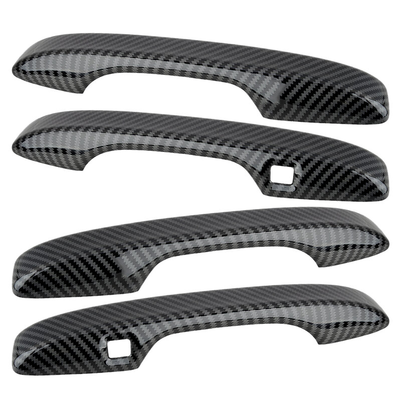 Black Carbon Fiber Style ABS Car Door Handle Cover, guarnição com 2 fechaduras inteligentes, apto para Honda CR-V, CRV, 2023-2024, 1 Conjunto