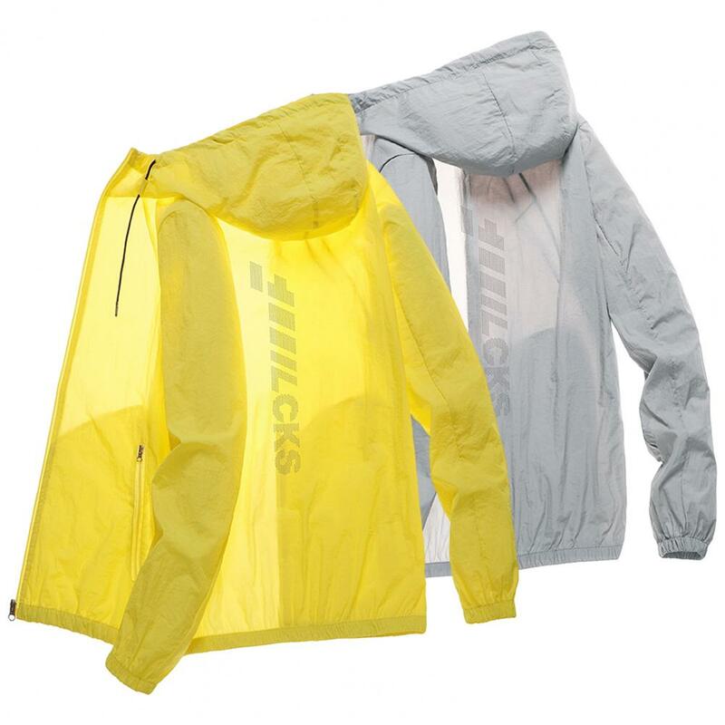 Sun Protection Clothing  Zipper Placket   Windbreaker Jacket Male Anti-UV Windproof Camping Jacket
