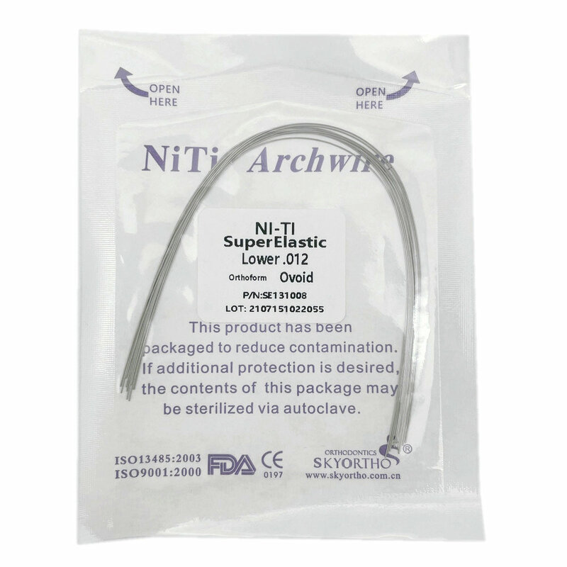 Cables de arco redondos/rectangulares para ortodoncia, producto de dentista, súper elástico, forma ovalada, Niti, 10 unids/lote por paquete