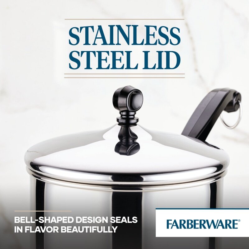 Farberware 3-Quart Klassieke Serie Roestvrijstalen Steelpan Met Deksel, Zilver