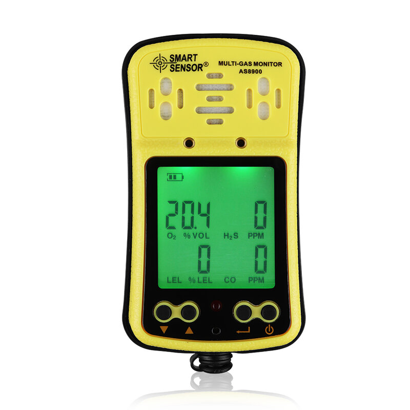 UpgradeAS8900 4 in 1 portable Gas analyzer O2 H2S CO Combustible Gas/LEL Multi Gas Detector