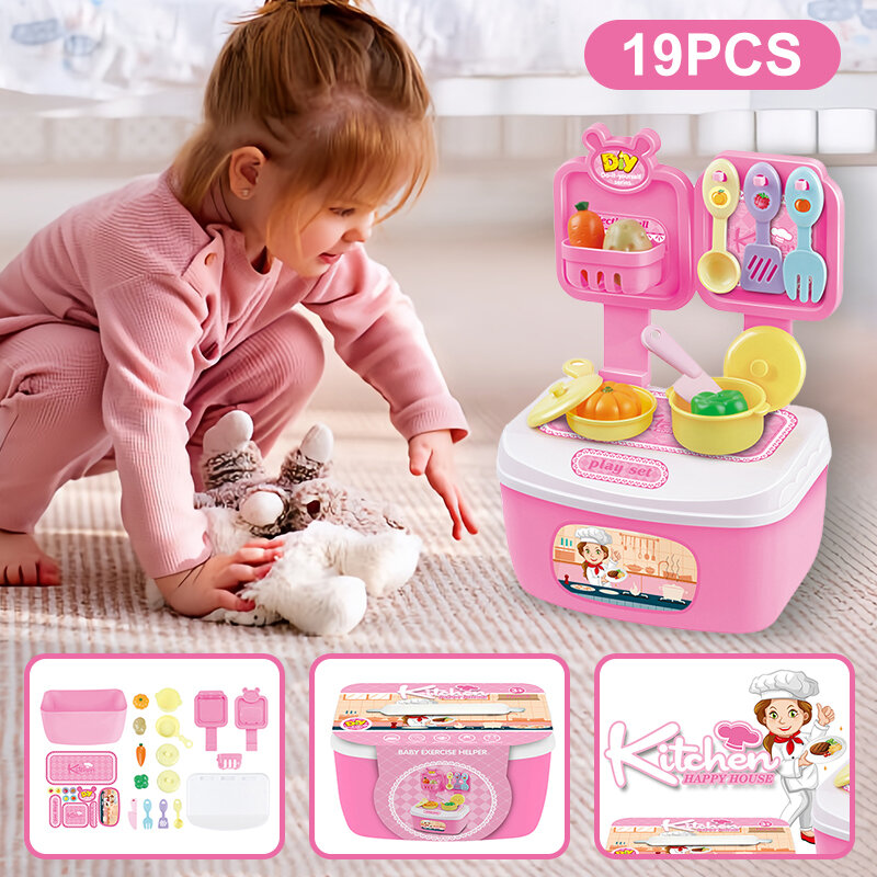 Role-playing Games Toy Set Kids Tool Kits Dentist Tools Kitchenware Makeup Set Box Simulation Pretend Play Girl Children Toys