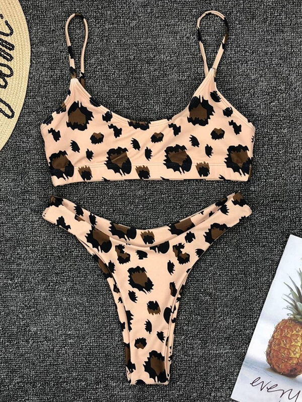 Mulher sexy wear bikini feminino praia biquíni leopardo beachwear conjunto bathingsuit snakeskin push up maiô