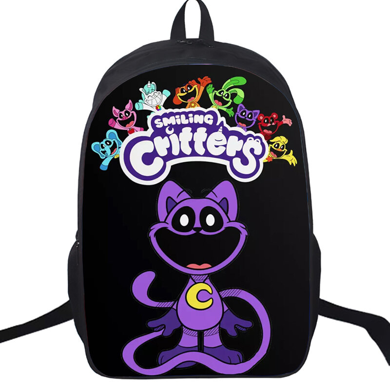 Sacs d'école Smiling Critters à double couche pour adolescents, sacs à dos de grande capacité, sac pour ordinateur portable 16 pouces, sacs à dos souples pour garçons et enfants
