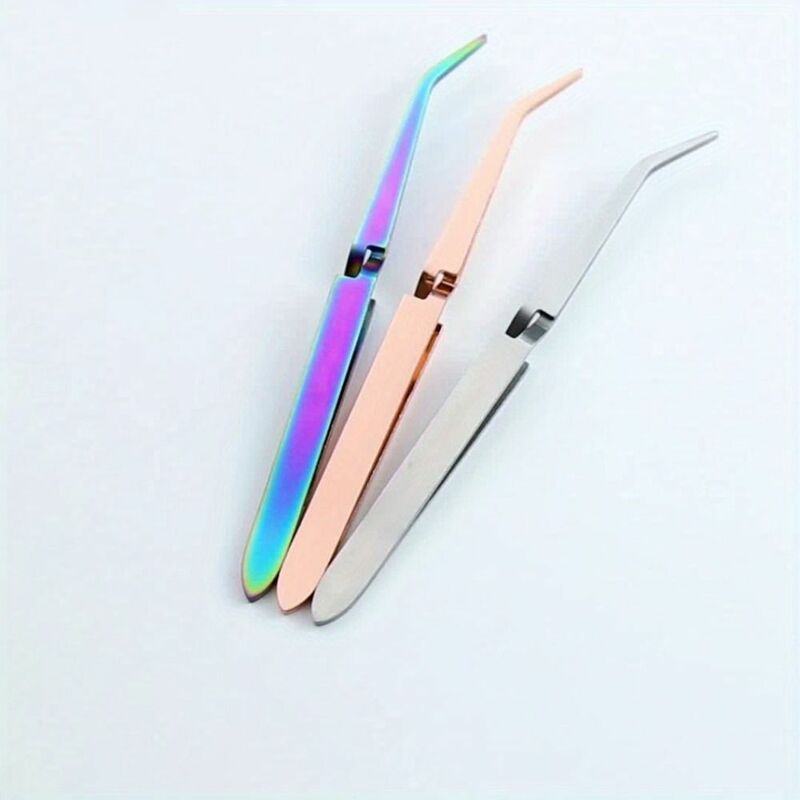 Stainless Steel Nail Art Tweezers Extension Nail Tool Professional Manicure Tools Clip Ornament Colorful Nail Shaping Tweezers