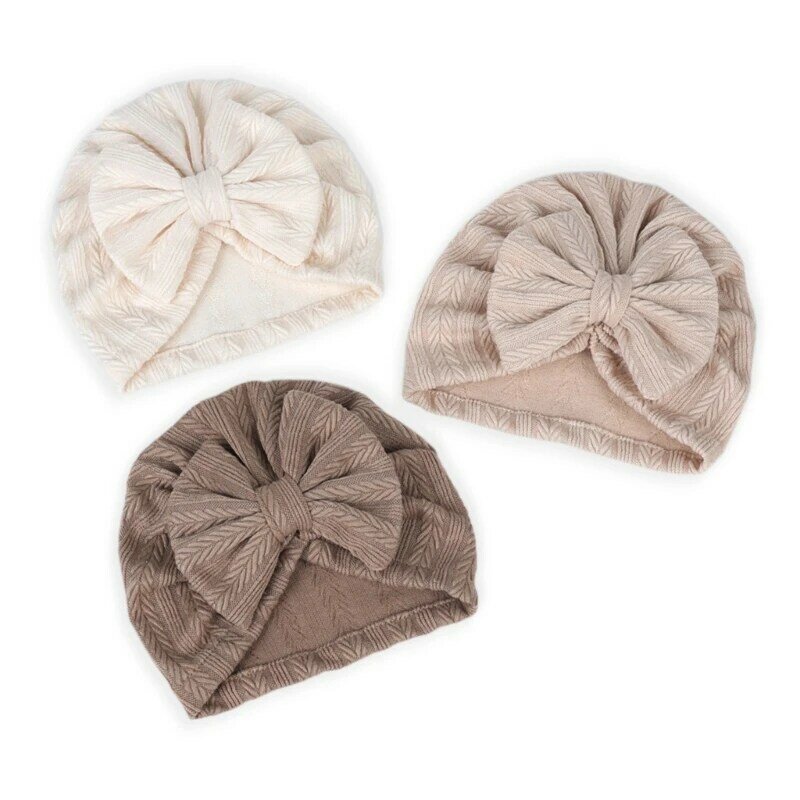 HUYU Soft Cotton Solid Turban Hat Caps Headwraps for Girls Infants Toddlers