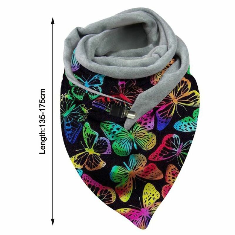 Треугольный зимний шарф, повседневные Теплые шали на одной пуговице, женский шейный платок из полиэстера