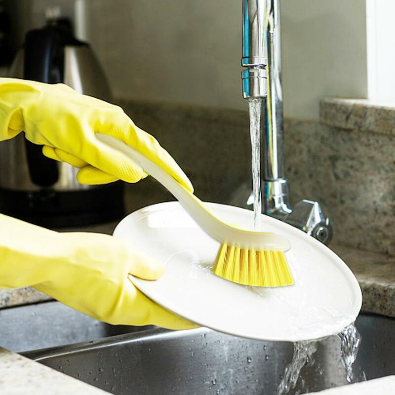 1pc spazzola per la pulizia della pentola verticale multifunzione tipo di ventosa da cucina spazzola per la pulizia del lavandino manico lungo