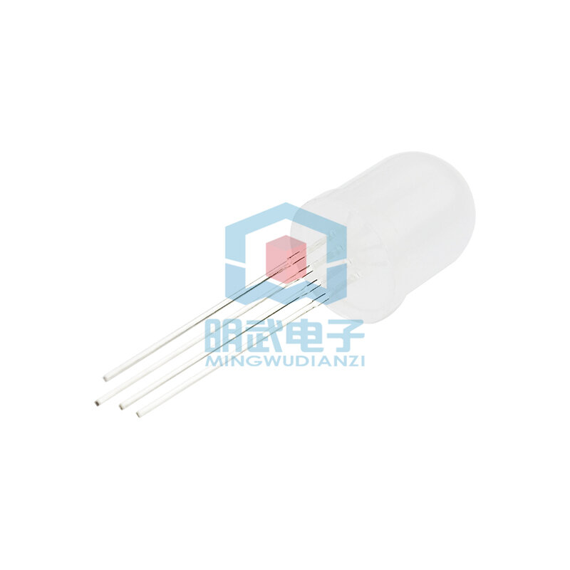 Grânulos de lâmpada de diodo emissor de luz LED, F10, 10mm, colorido, bruma, cátodo comum, ânodo comum, quatro pinos, plug-in direto RGB