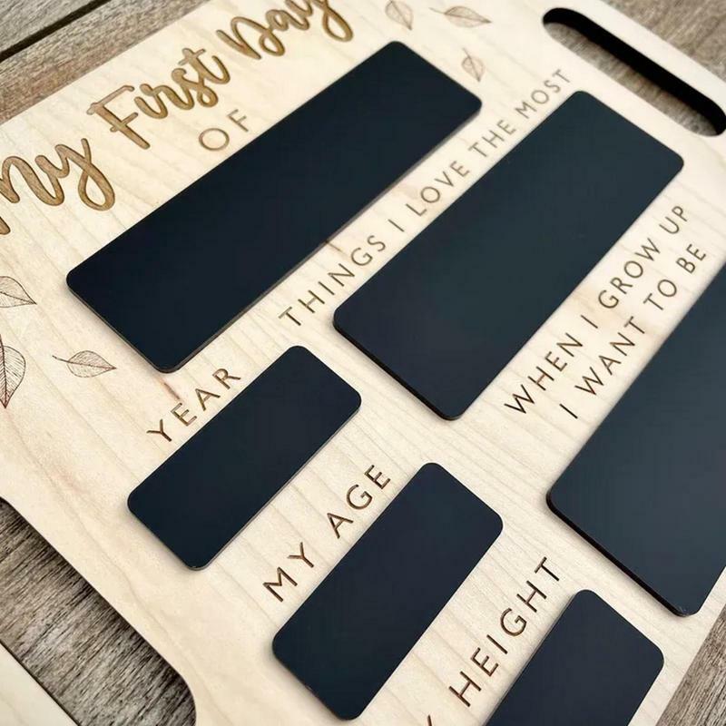 9x12 Inch Reusable First Day Of School Chalkboard Wooden Sign Easy Clean Decoration blackboard first day of classes blackboard