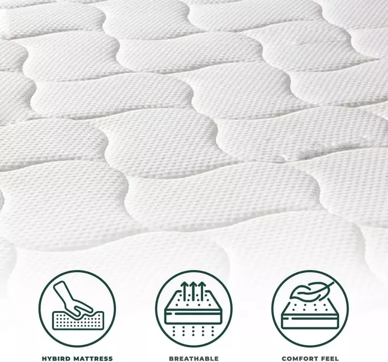 12 Inch Hybrid Twin Mattress with High Density&Comfort Cold Foam with Continuous Coil Bonnell Springs-Eco-Friendly, Breathable