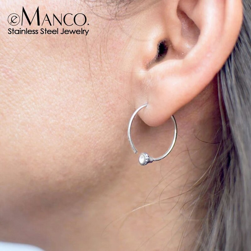 e-Manco Korean Style Stud Earring for Women Stainless Steel Earring Summer Simple Earring Fashion Jewelry