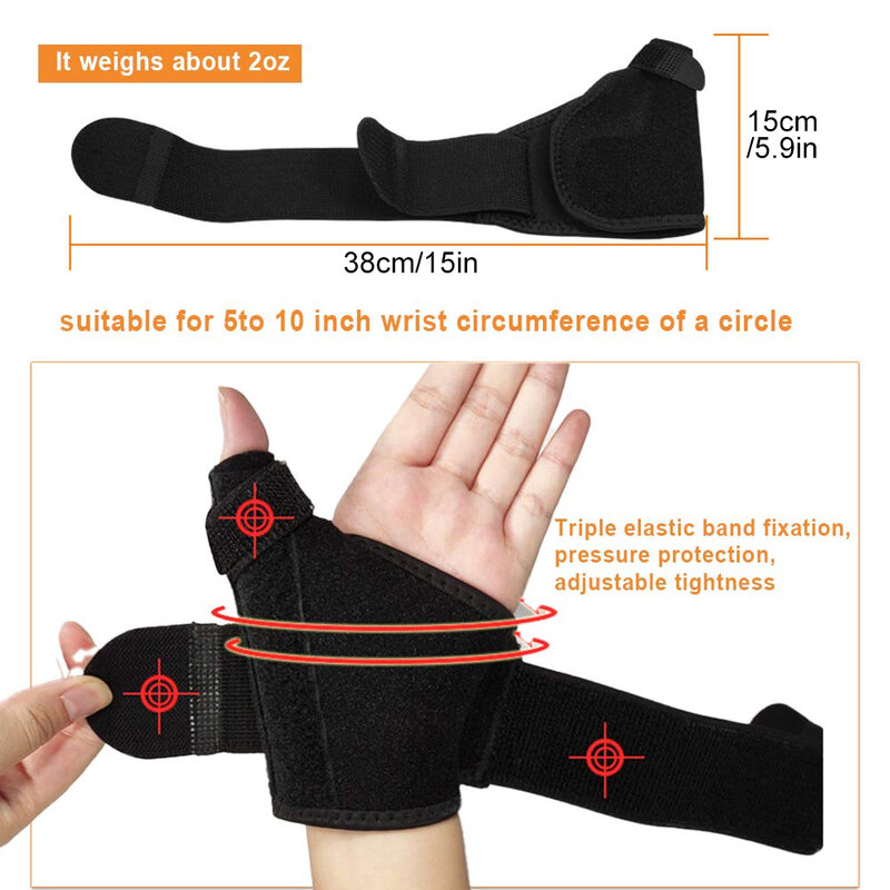 1pcs polegar tala com suporte de pulso cinta polegar Spica tala estabilizador para tendinite, túnel do carpo ou tendinite alívio da dor