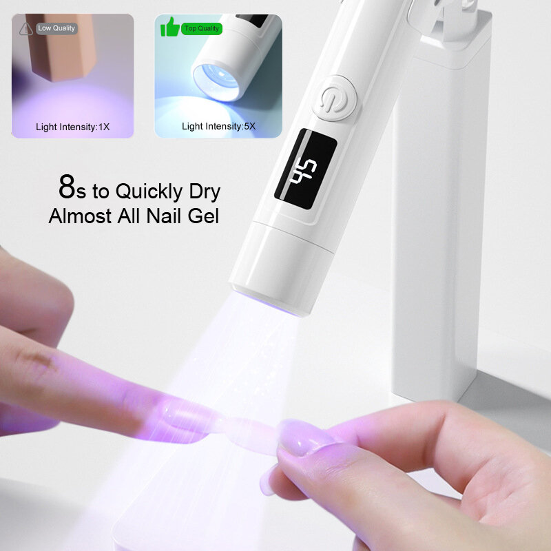 Portable Mini Led Nail Lamp Rechargeable Mini UV Led Lamp for Nails Gel Dry,Cordless Resin Curing UV Light Mini Nails Dryer