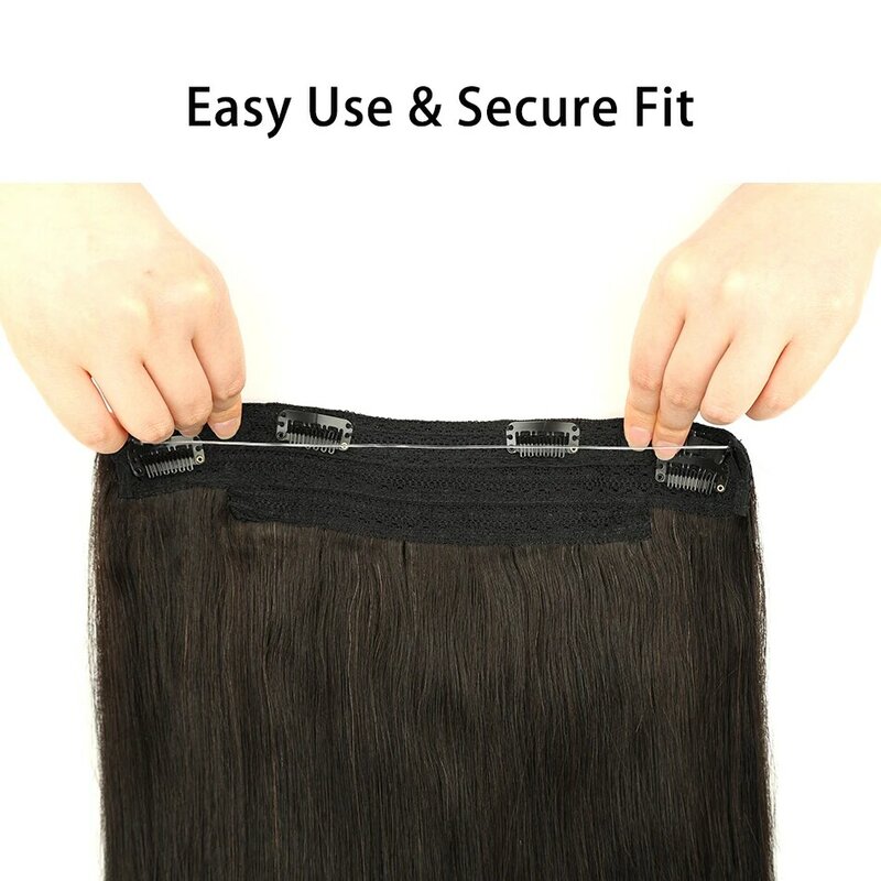 Женские невидимые волосы для наращивания Gaeino, накладные человеческие волосы из проволоки с невидимой леской, 14-28 дюймов