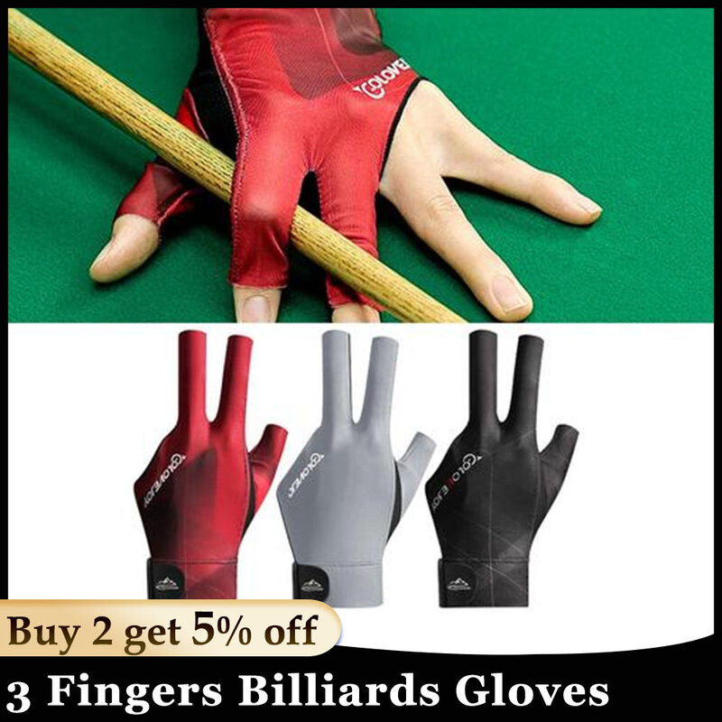 ถุงมือสามนิ้วสำหรับเล่นบิลเลียดมืออาชีพถุงมือบิลเลียดยืดหยุ่นเบาอุปกรณ์เสริมถุงมือฝึกฝนมือสมัครเล่น