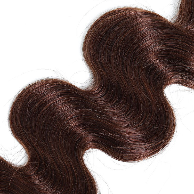Bundel rambut manusia gelombang tubuh bundel jalinan rambut Brasil 100% ekstensi rambut manusia untuk wanita cokelat #4 jalinan rambut Remy 1/2 buah