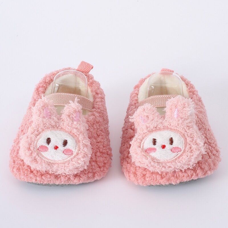 Sepatu bayi laki-laki perempuan, lamput hangat lucu, sepatu bot bayi baru lahir katun tebal elastis, sol lembut anti slip, sepatu pertama kali berjalan 0-12 bulan