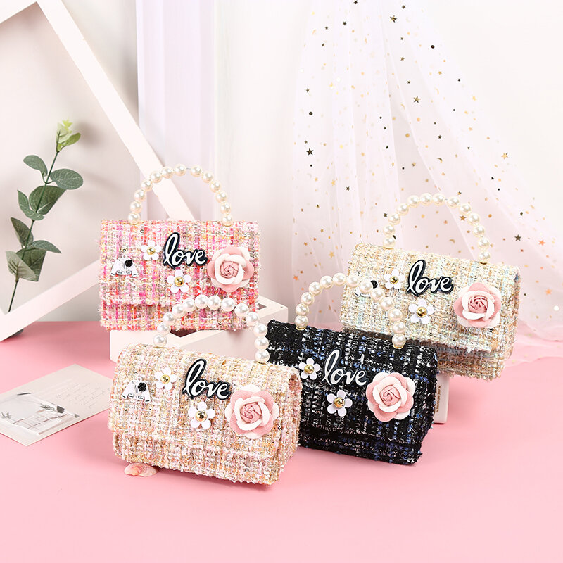 Corea ragazza perla borsa bambini fiore amore zaino carino borsa a tracolla bambino portamonete regalo per bambini