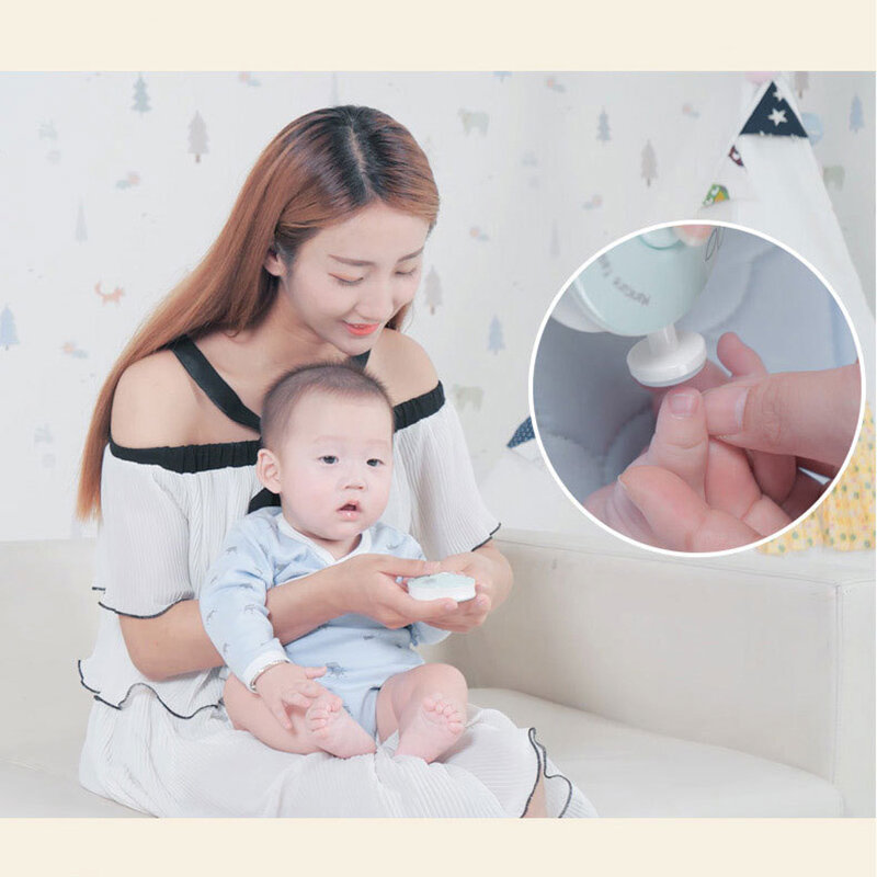 Elektryczny obcinacz do paznokci dla dzieci Kid polerka do paznokci narzędzie niemowlę nożyczki do Manicure zestaw do higieny dziecka obcinacz do paznokci dla noworodka
