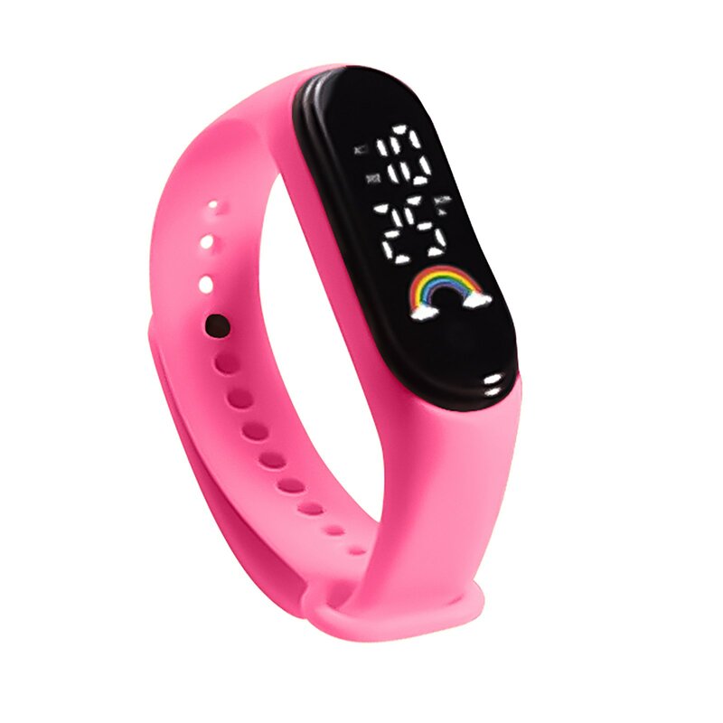 Jam tangan Digital anak lelaki perempuan, jam tangan pintar olahraga elektronik LED Digital tahan air untuk anak laki-laki dan perempuan