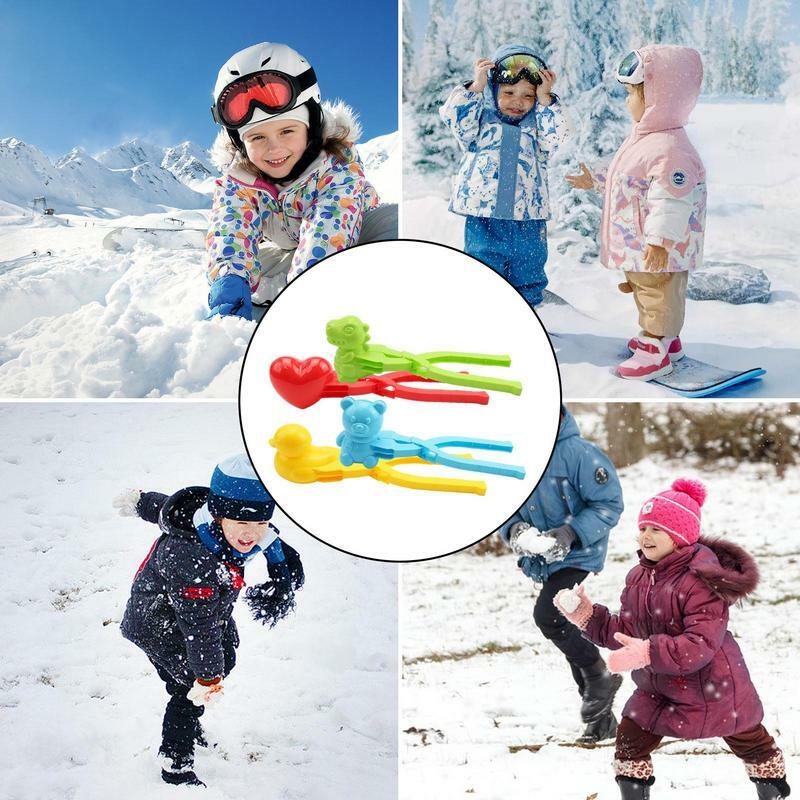 เครื่องทำลูกบอลหิมะสำหรับเด็ก4ชิ้นแม่พิมพ์ของเล่นลูกบอลหิมะสำหรับเด็กฤดูหนาวของเล่นสโนว์บอล