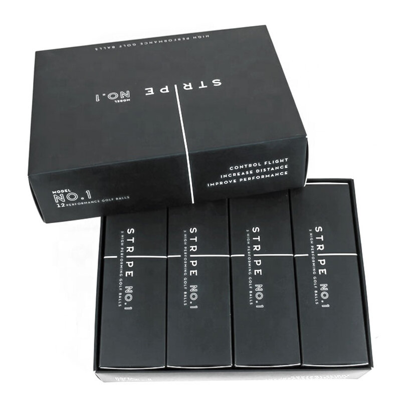 Роскошные матовые черные бриллиантовые подарочные упаковочные коробки с логотипом на заказ в виде мячей для гольфа с внутренней коробкой