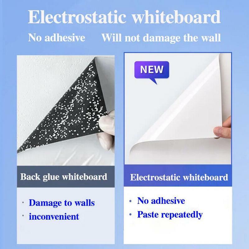 Stiker dinding papan tulis putih elektrostatis papan tulis rumah tangga anak-anak lepas pasang papan gambar lukisan dinding tidak melukai