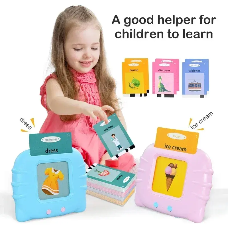 Kids Audio Electronic Cards Book Cognitive Talking Flash Cards Early Education Learn English Words Toys Game for Toddlers Gift
