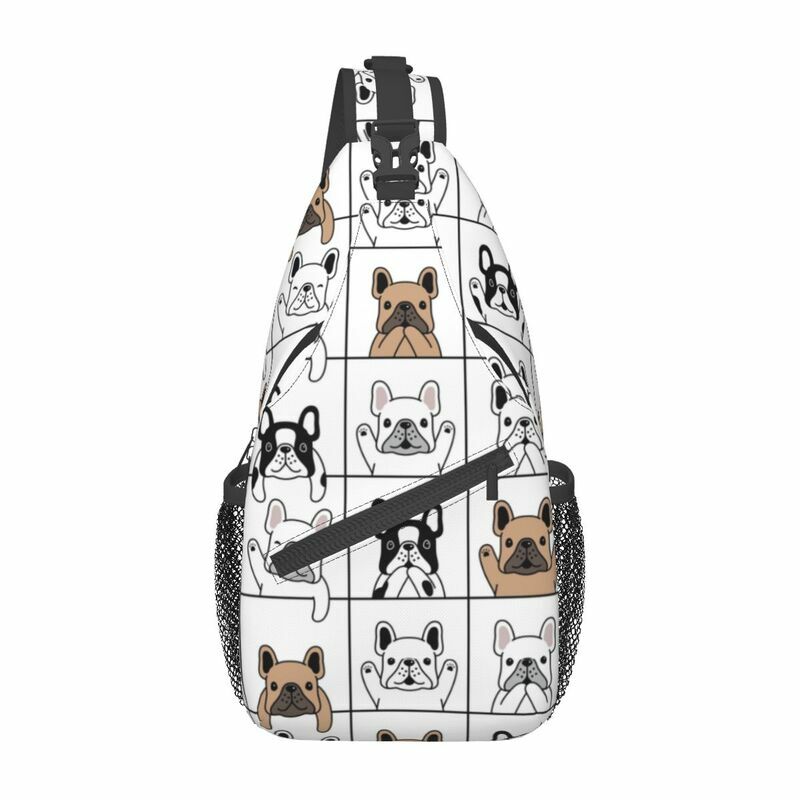 Custom Cute French Bulldog Puppy Sling Bag for Men Cool Pet Dog Shoulder Crossbody Chest Backpack Travel Hiking Daypack