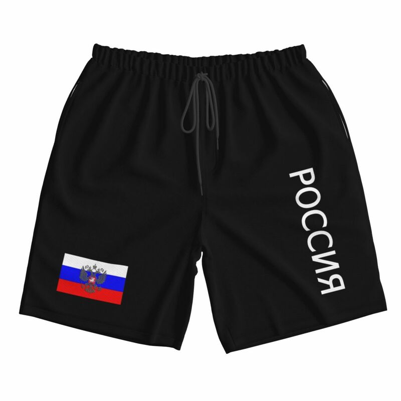 2022 Men's Russia Flag RUS RU Beach Shorts Quick Dry Material Fitness Shorts Summer Casual Sports Mens Beachwear Swimsuit