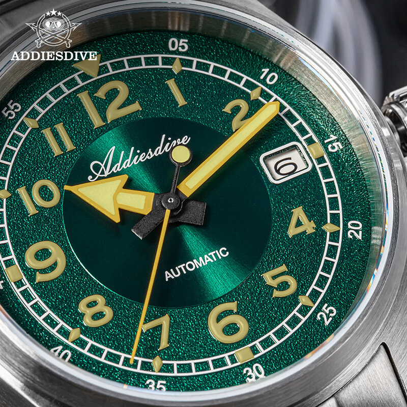 ADDIESDIVE-reloj mecánico automático para hombre, pulsera de cristal de zafiro, con carcasa de 39mm, 200m, luminoso, AD2055