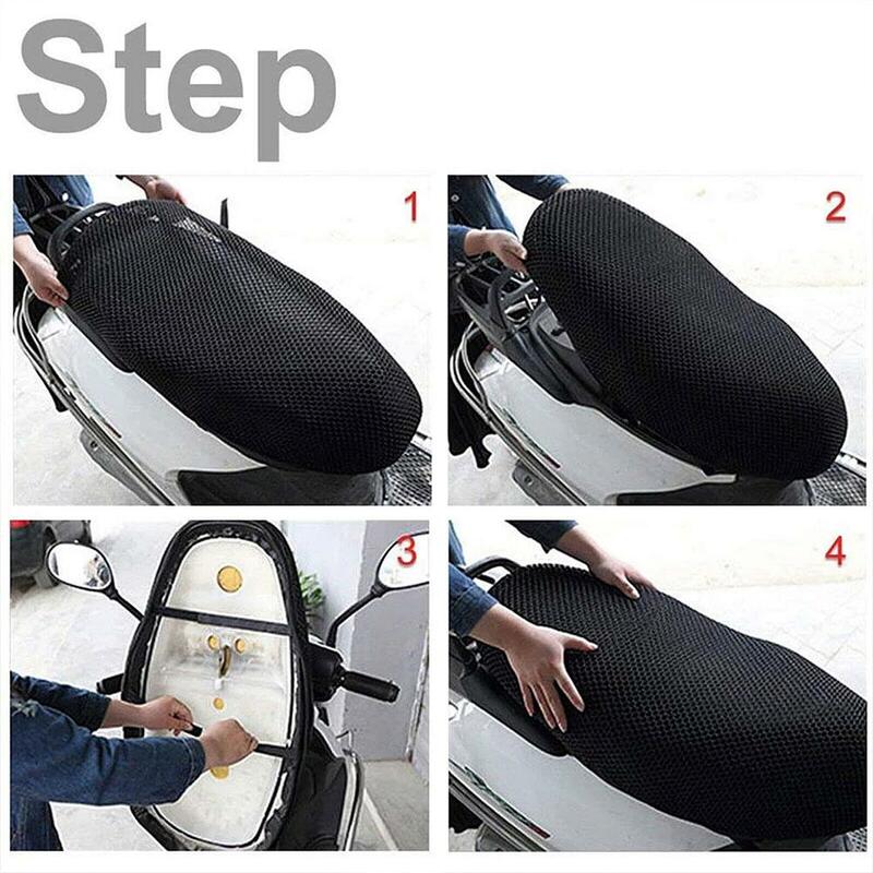 Anti-skid 3d capa de malha para assento da motocicleta, capa de tecido respirável para scooter, bicicleta elétrica, verão, novo